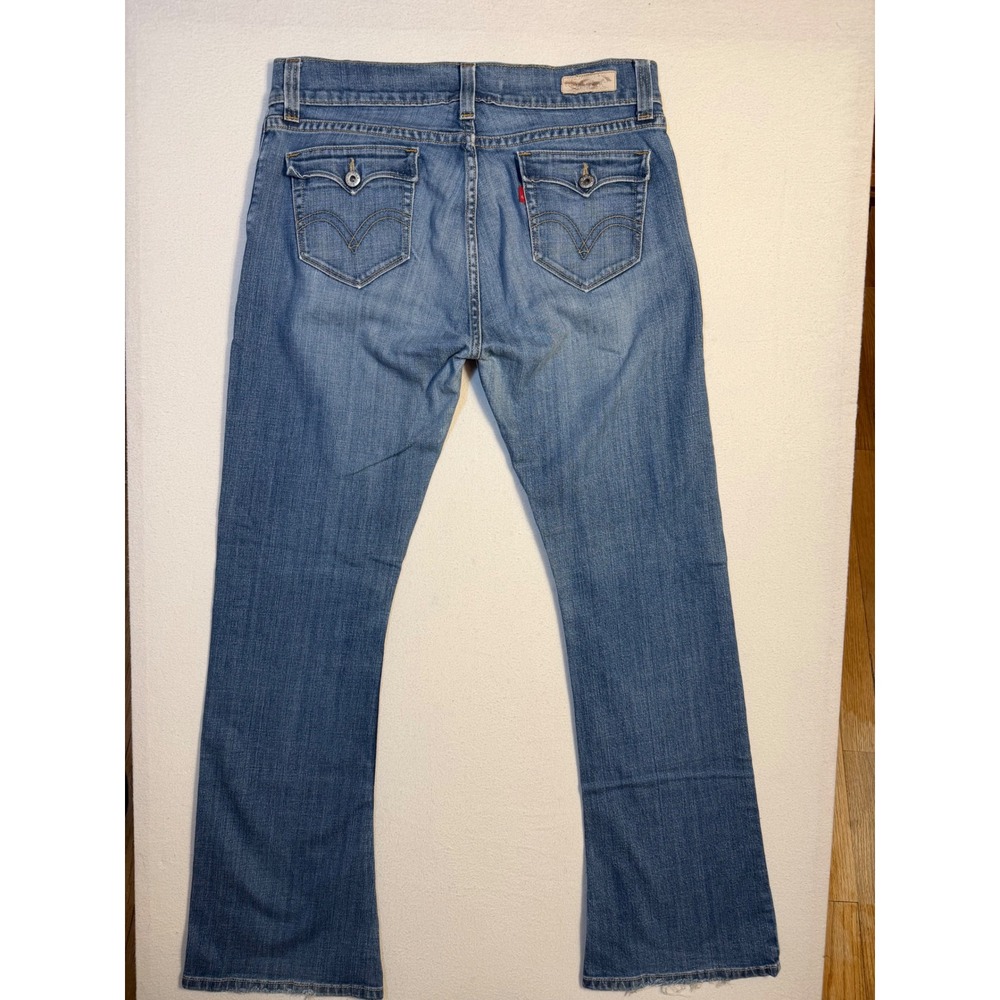Levis 542 Tilted Flare Jeans Womens 12 Medium Blue Denim Low Rise Flap Pocket